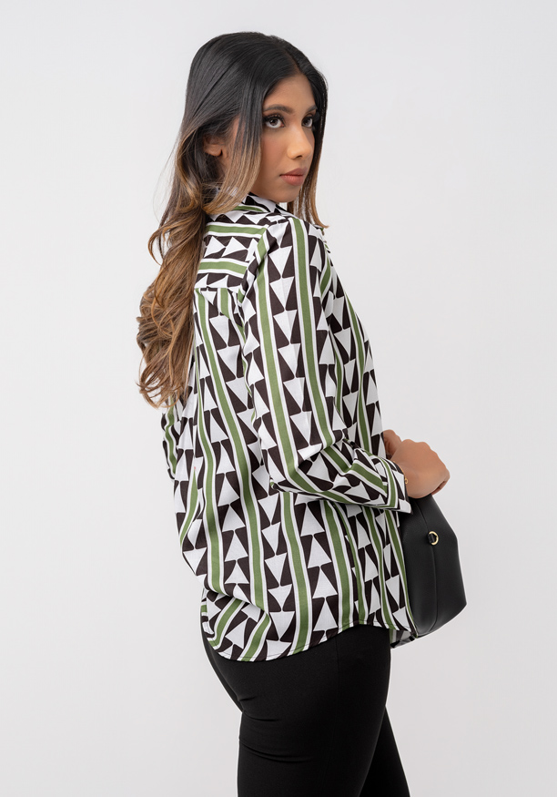 LISA STRIPE PRINTED BLOUSE